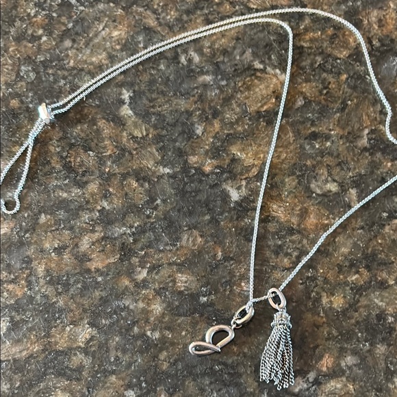 Kendra Scott Silver tone Tassel J Initial Pendant Necklace - Picture 1 of 3